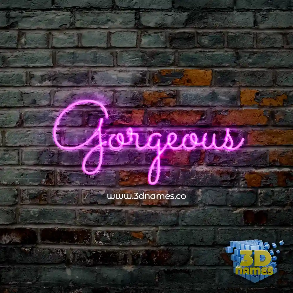 gorgeous in Pink Neon style - 3D name wallpaper