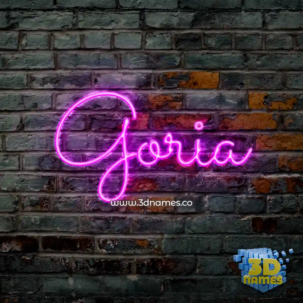 goria in Pink Neon style - 3D name wallpaper