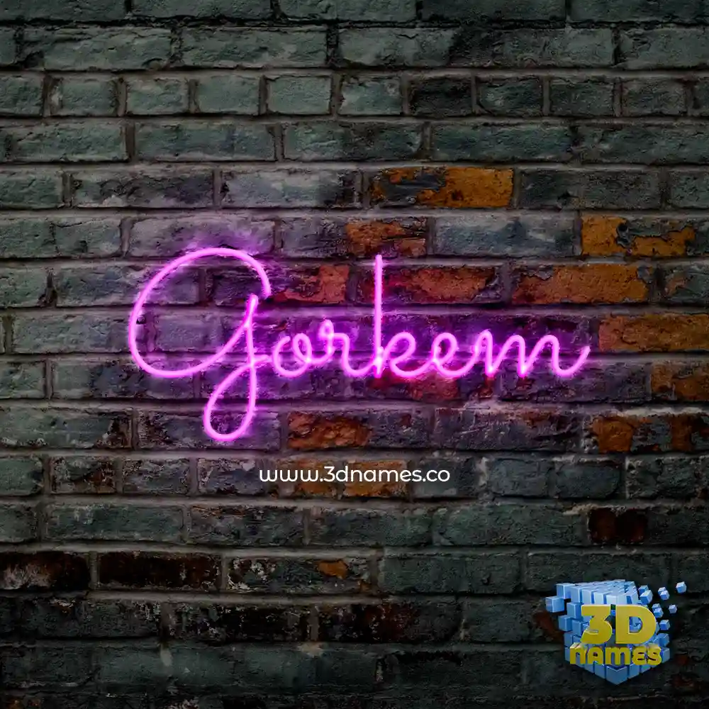 gorkem in Pink Neon style - 3D name wallpaper