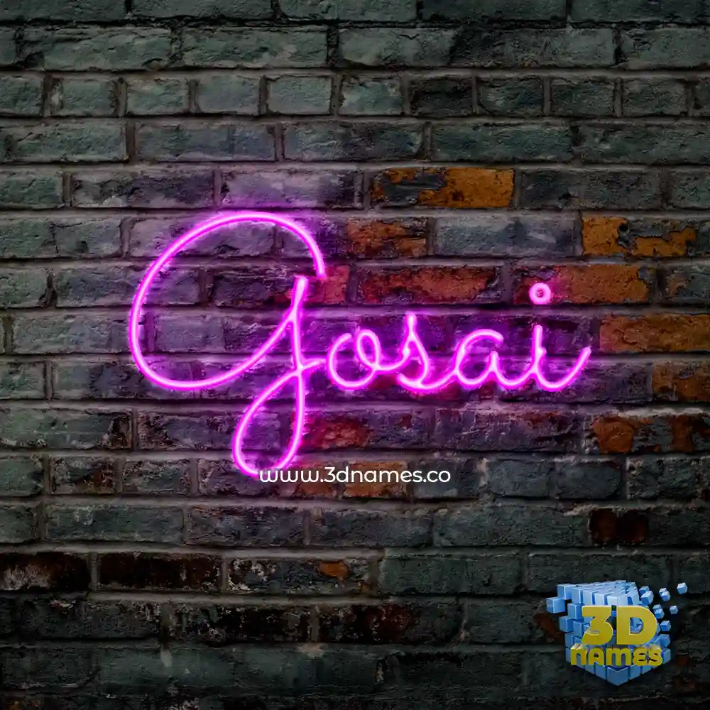 gosai in Pink Neon style - 3D name wallpaper