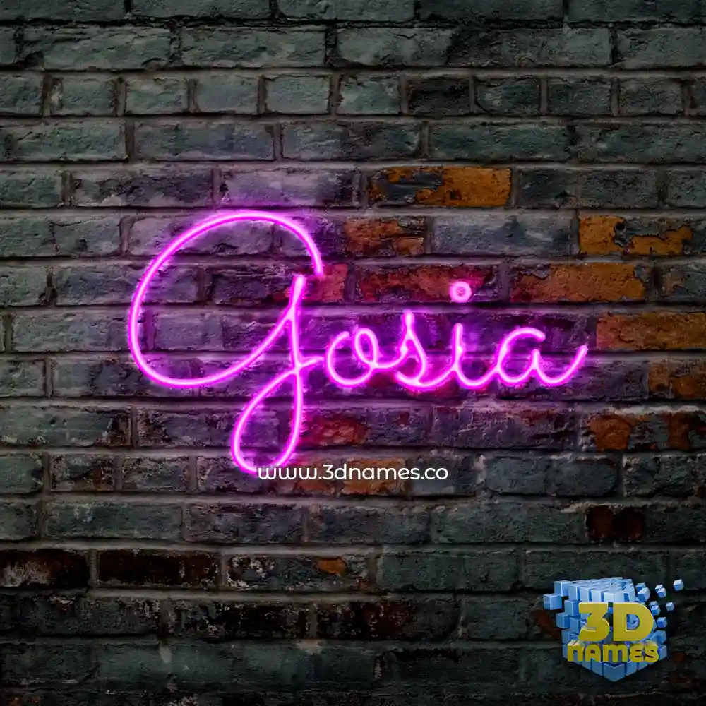 gosia in Pink Neon style - 3D name wallpaper