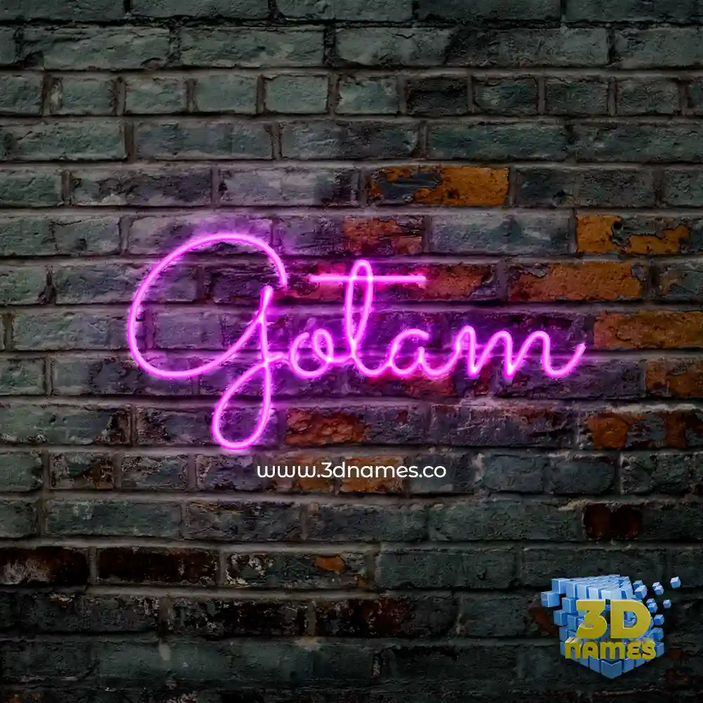 gotam in Pink Neon style - 3D name wallpaper