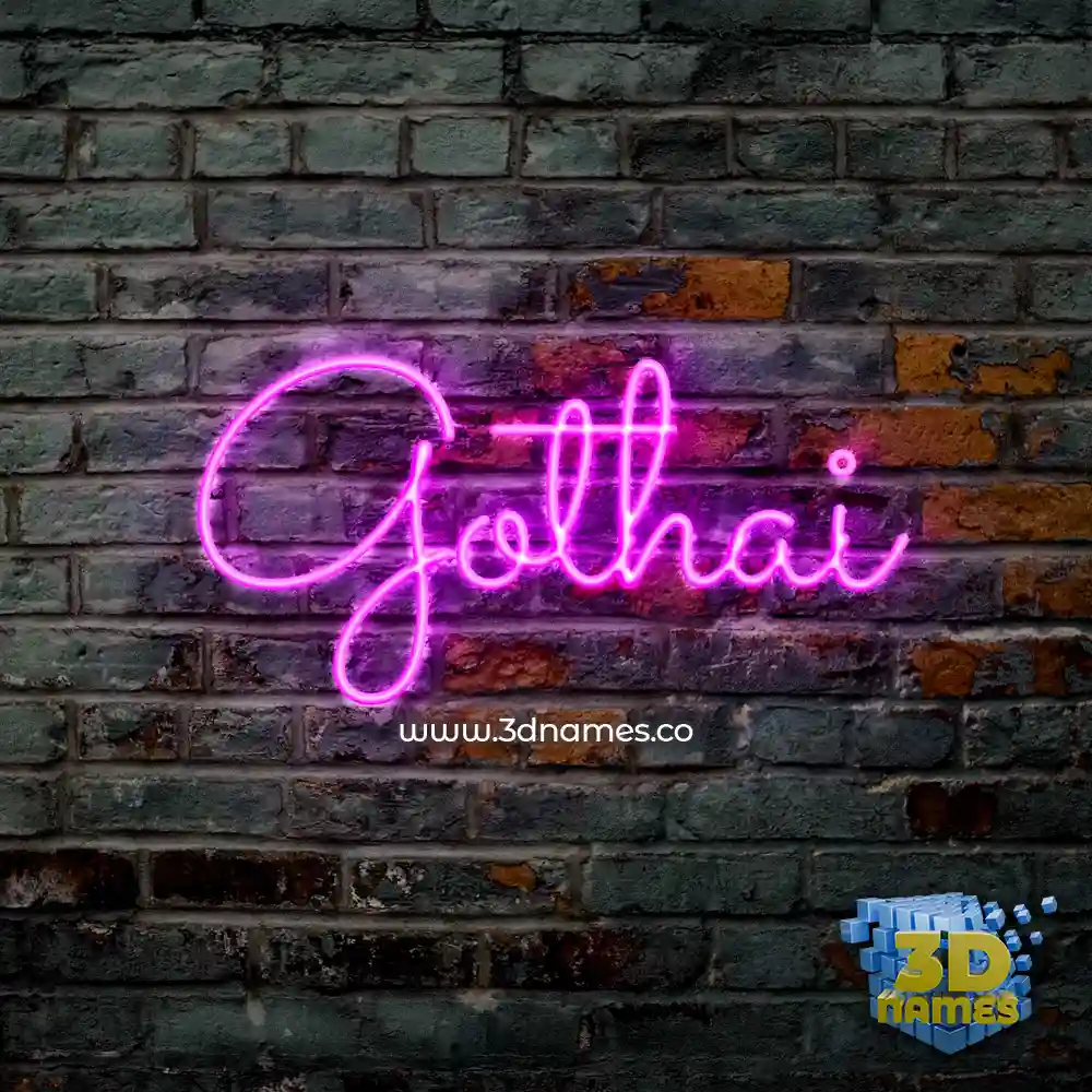 gothai in Pink Neon style - 3D name wallpaper