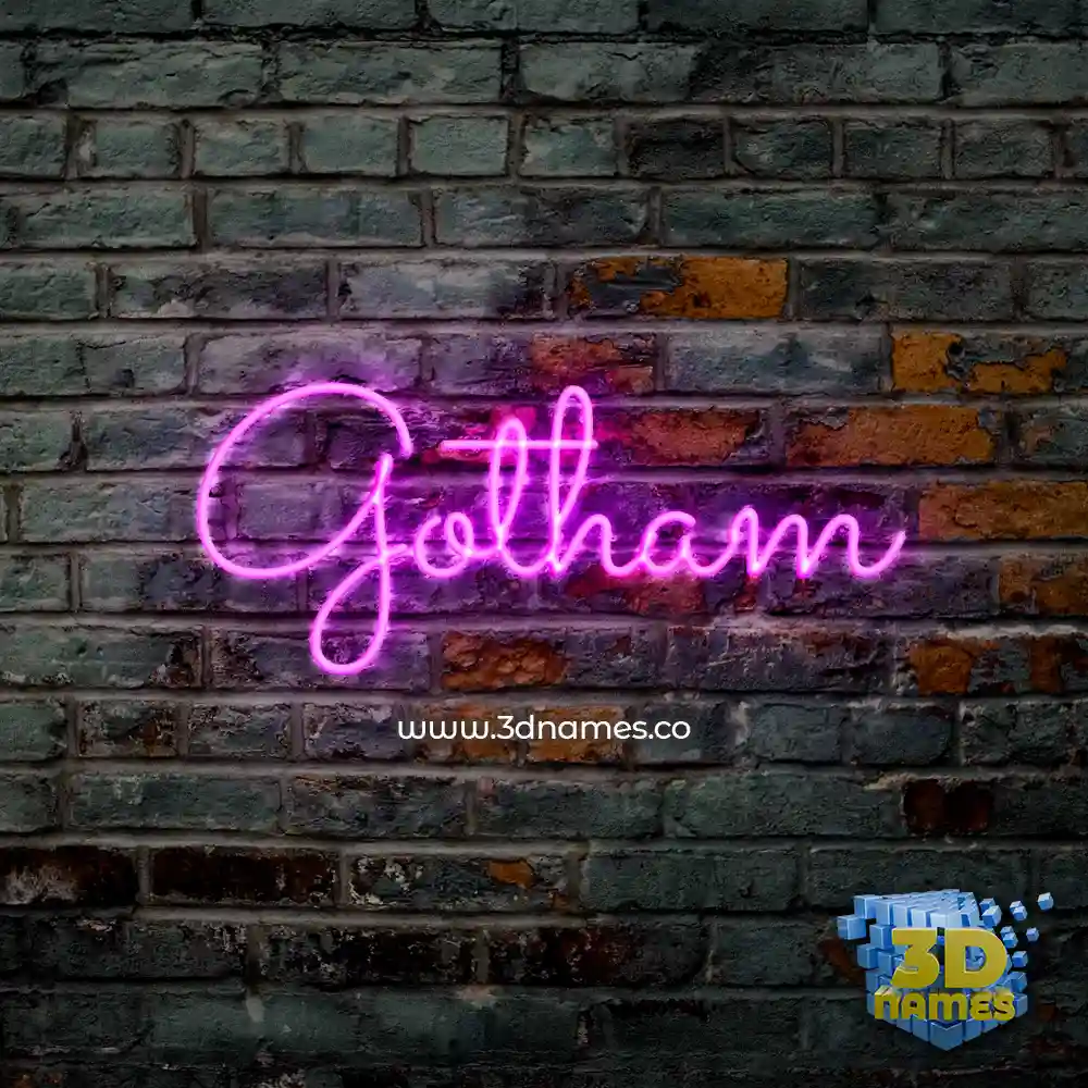 gotham in Pink Neon style - 3D name wallpaper