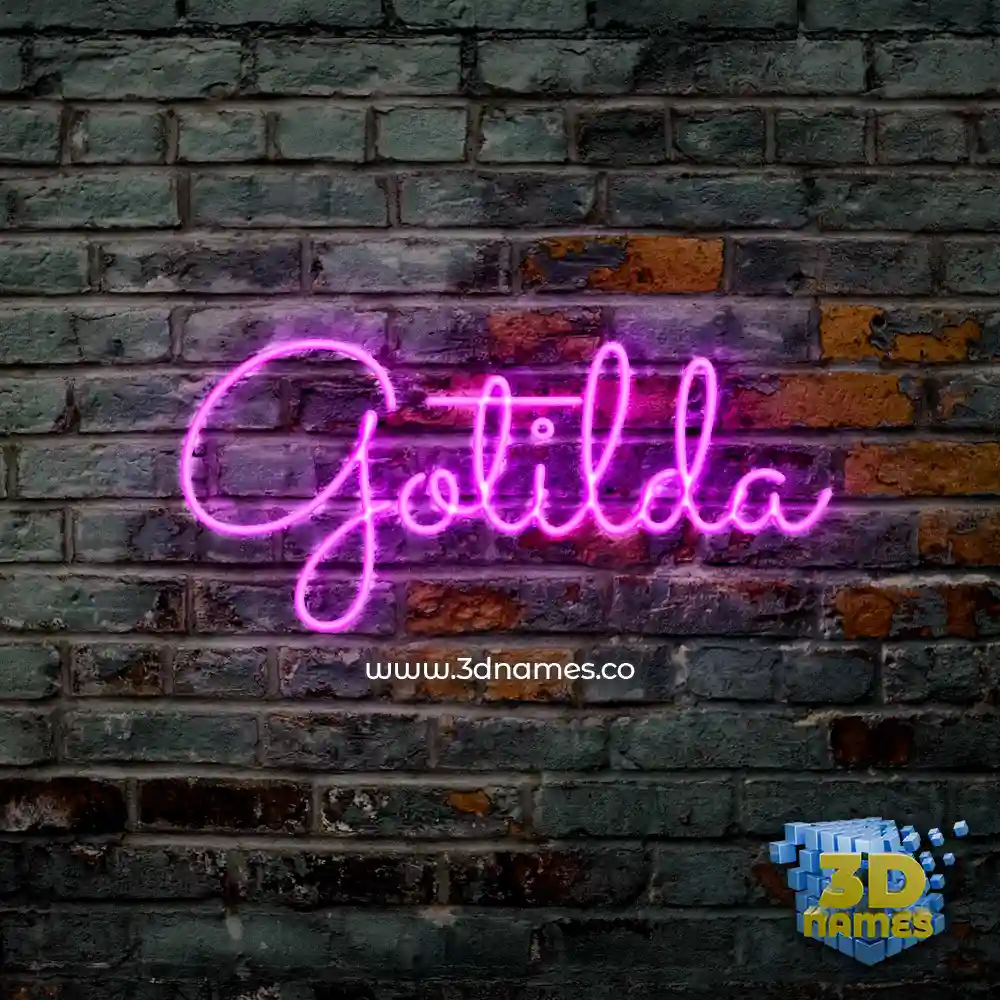 gotilda in Pink Neon style - 3D name wallpaper