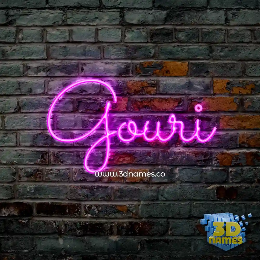 gouri in Pink Neon style - 3D name wallpaper