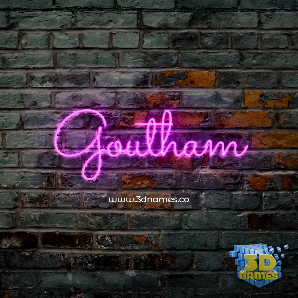 goutham in Pink Neon style - 3D name wallpaper