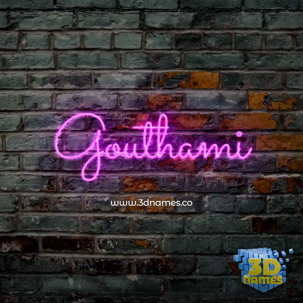 gouthami in Pink Neon style - 3D name wallpaper