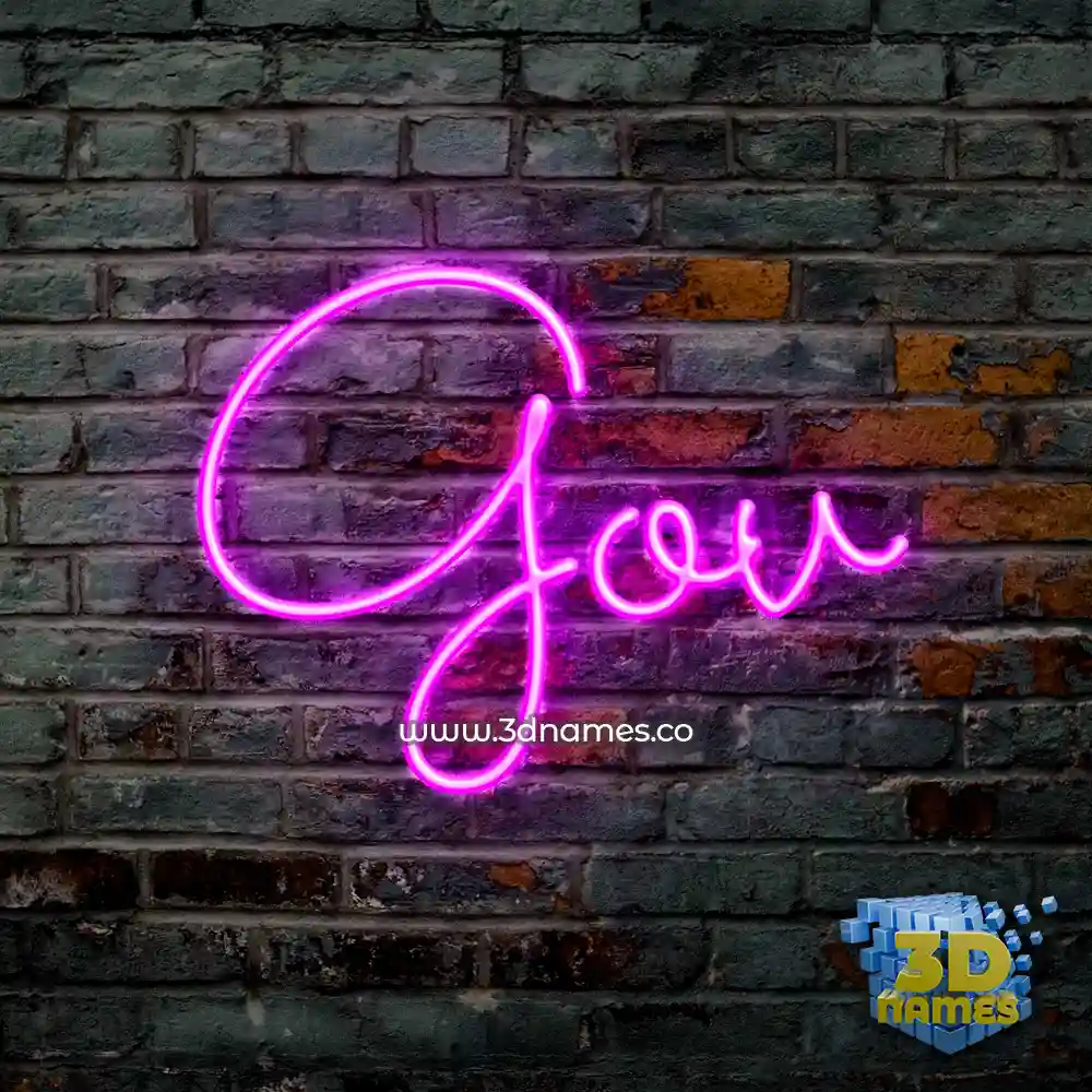 gov in Pink Neon style - 3D name wallpaper