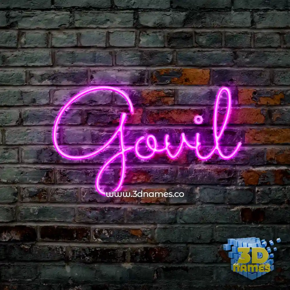 govil in Pink Neon style - 3D name wallpaper