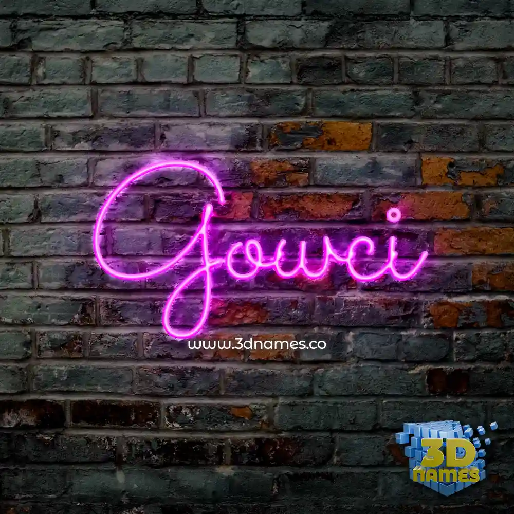 gowci in Pink Neon style - 3D name wallpaper