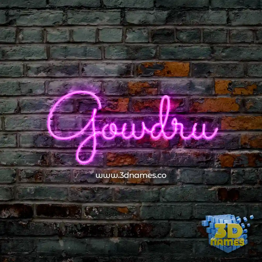 gowdru in Pink Neon style - 3D name wallpaper