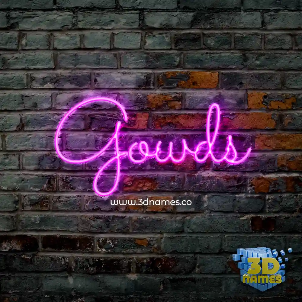 gowds in Pink Neon style - 3D name wallpaper