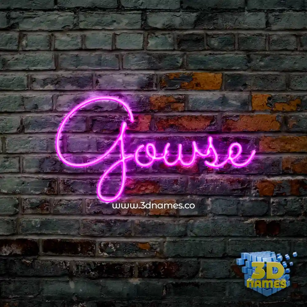 gowse in Pink Neon style - 3D name wallpaper