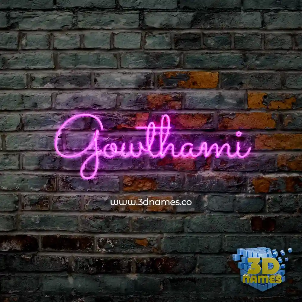 gowthami in Pink Neon style - 3D name wallpaper