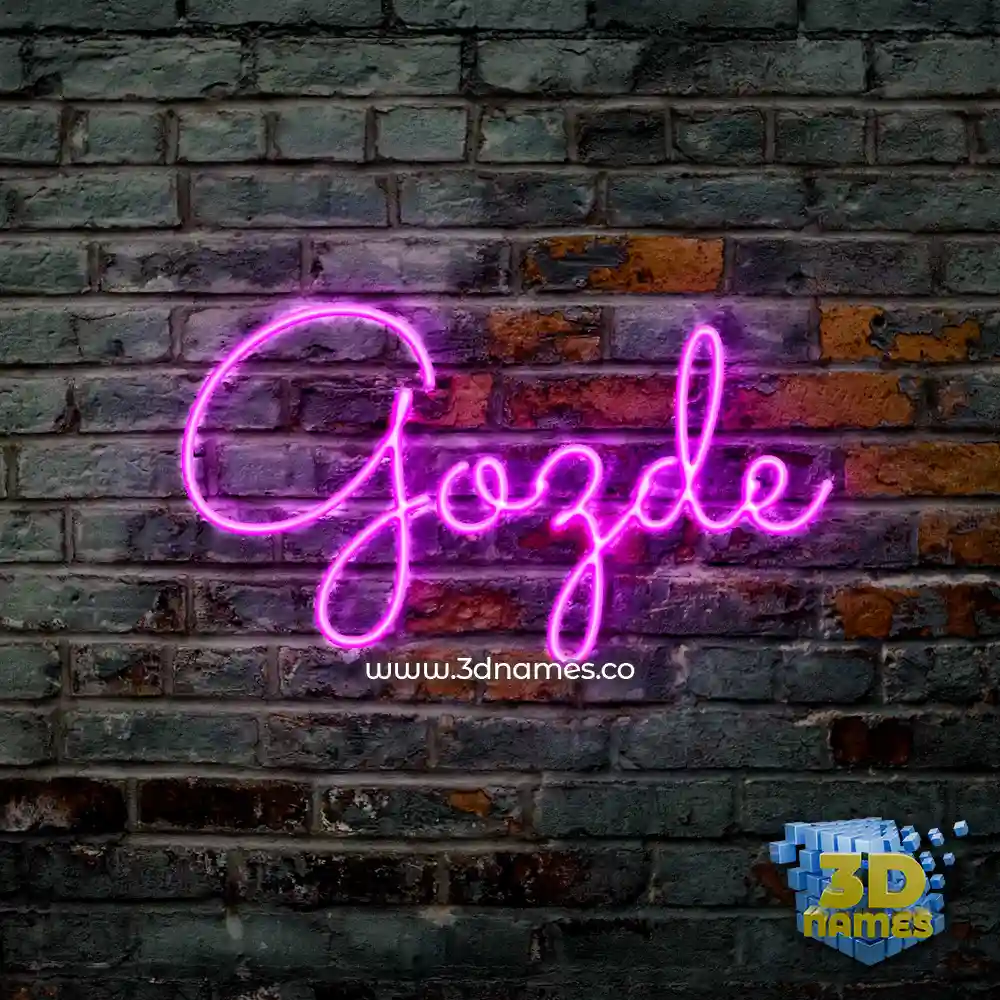 gozde in Pink Neon style - 3D name wallpaper