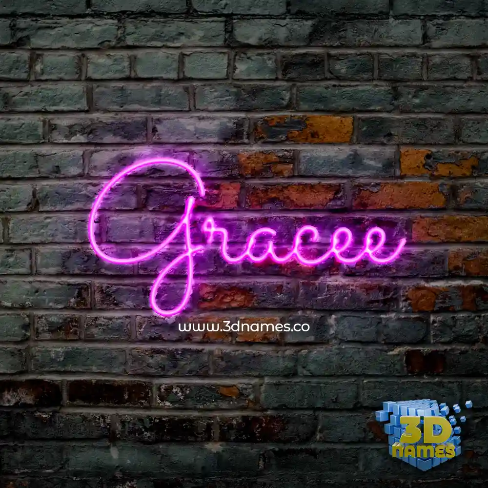 gracee in Pink Neon style - 3D name wallpaper