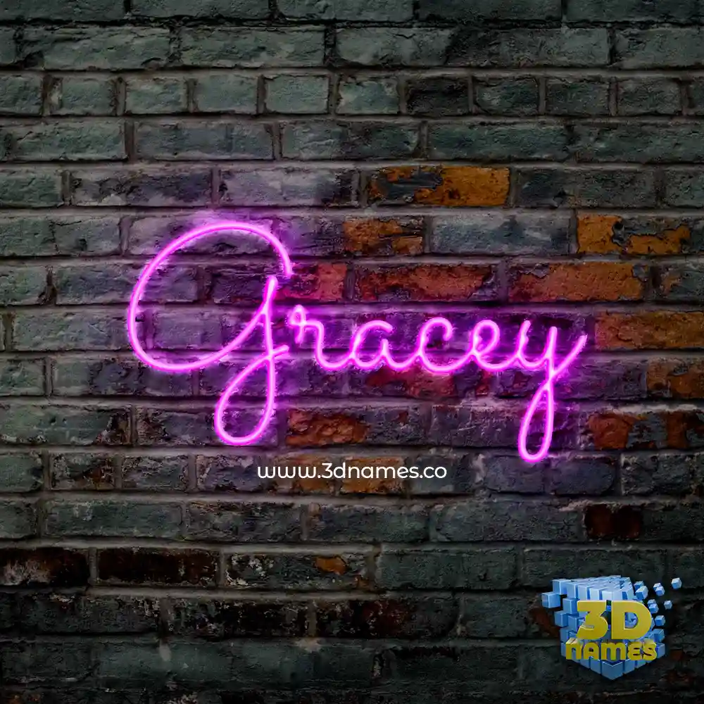 gracey in Pink Neon style - 3D name wallpaper