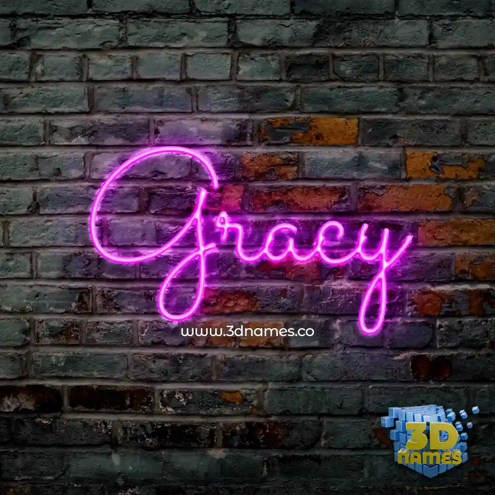 gracy in Pink Neon style - 3D name wallpaper