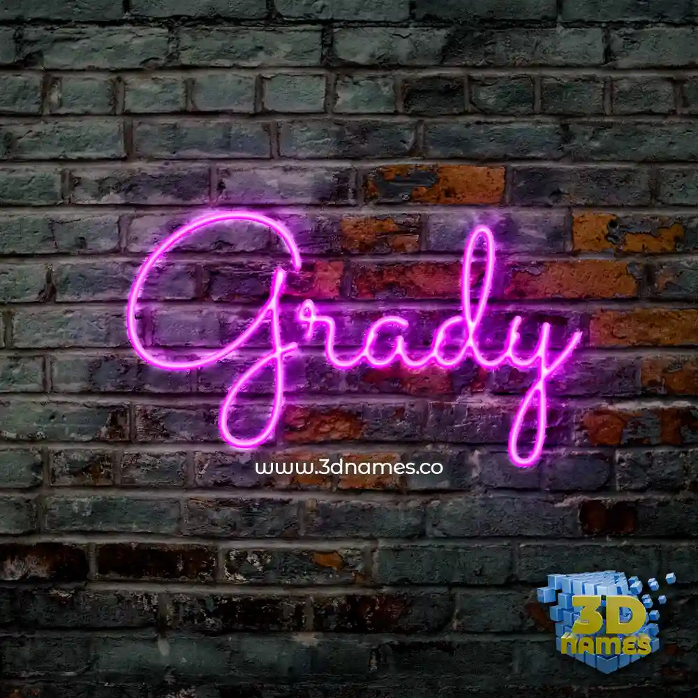 grady in Pink Neon style - 3D name wallpaper