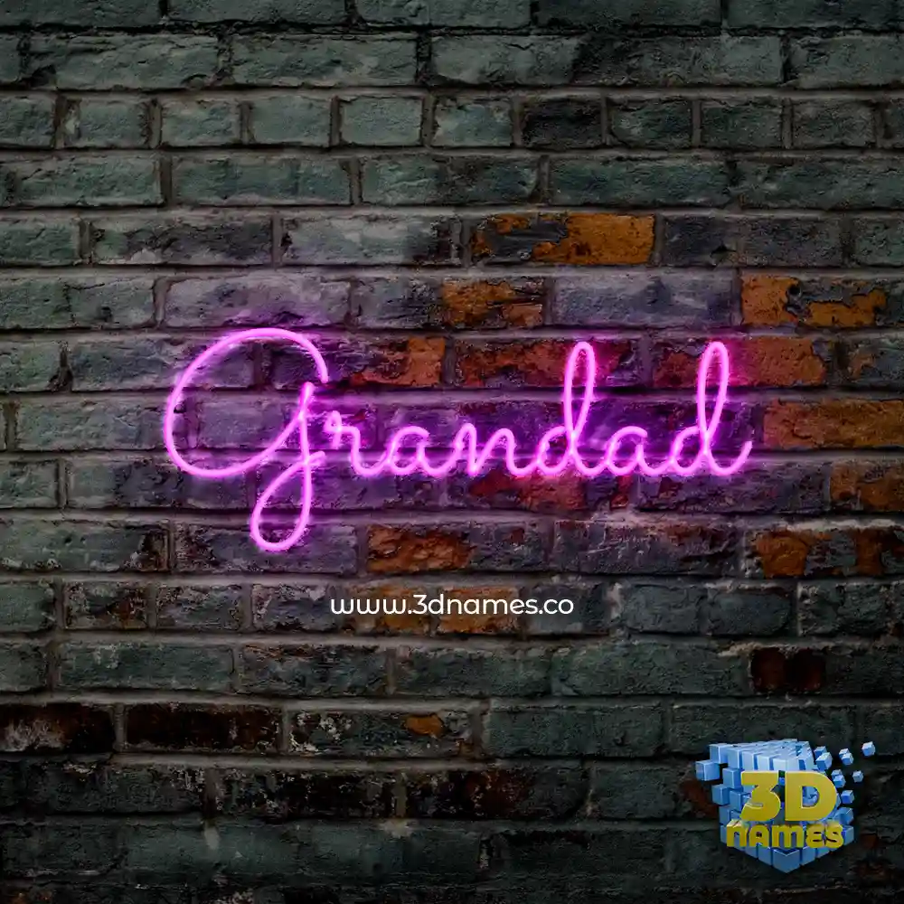 grandad in Pink Neon style - 3D name wallpaper
