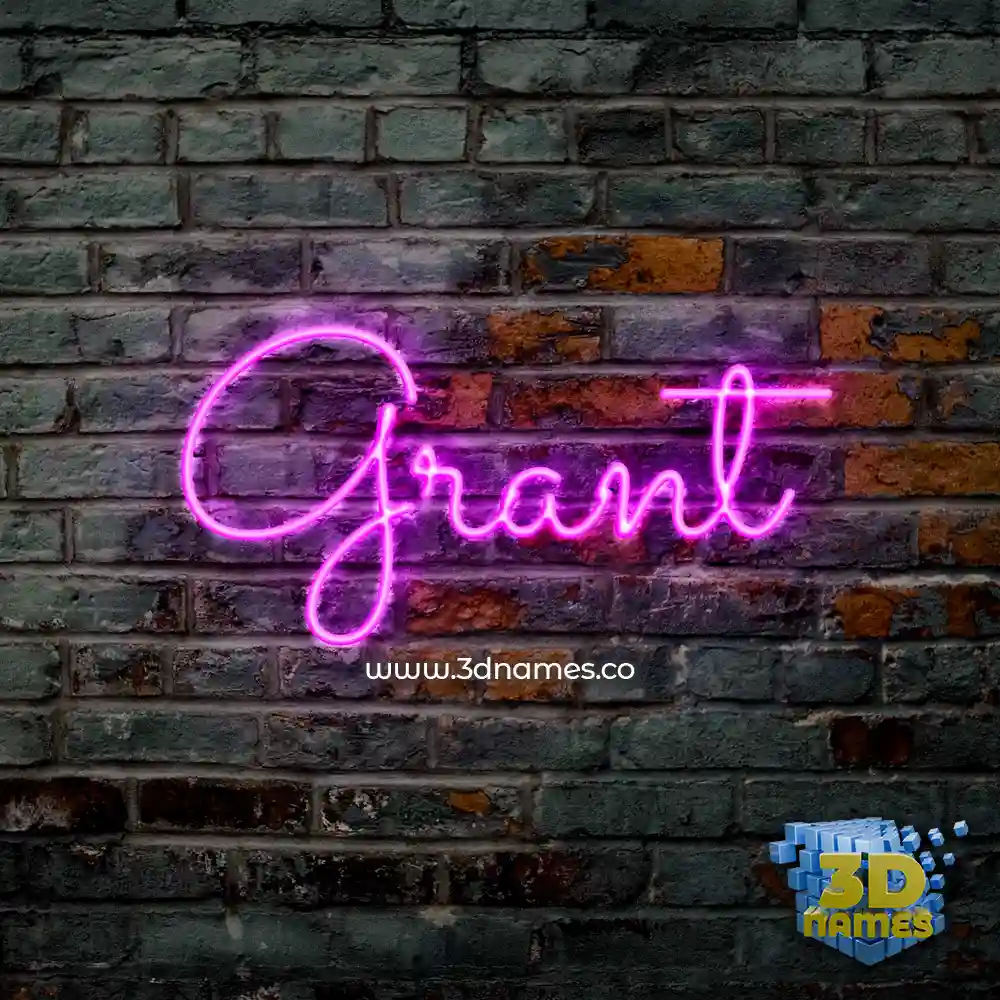 grant in Pink Neon style - 3D name wallpaper