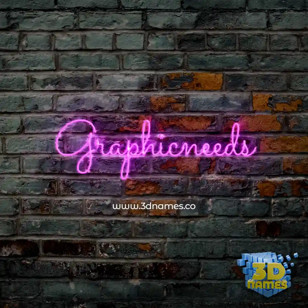 graphicneeds in Pink Neon style - 3D name wallpaper