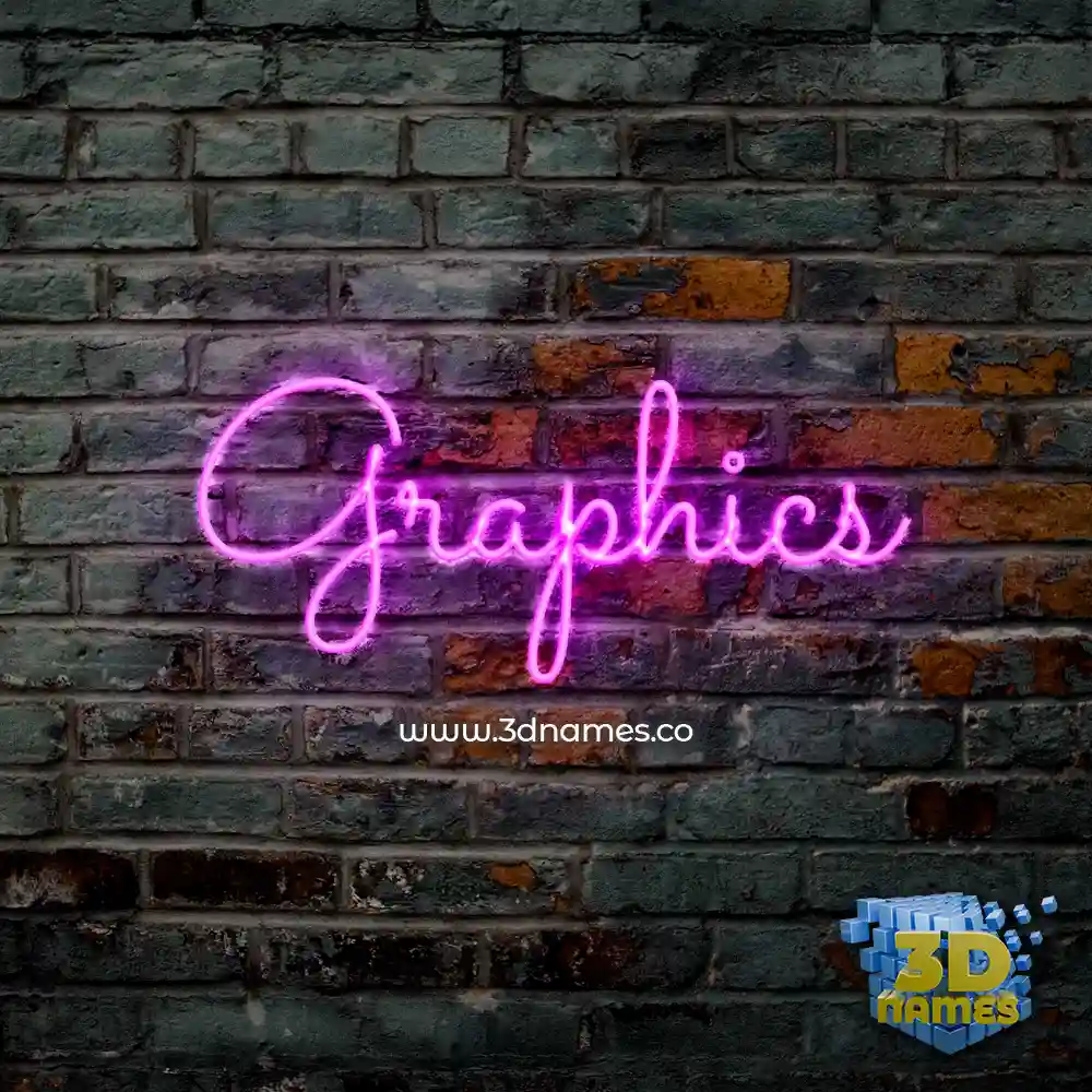 graphics in Pink Neon style - 3D name wallpaper