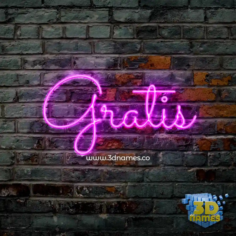 gratis in Pink Neon style - 3D name wallpaper