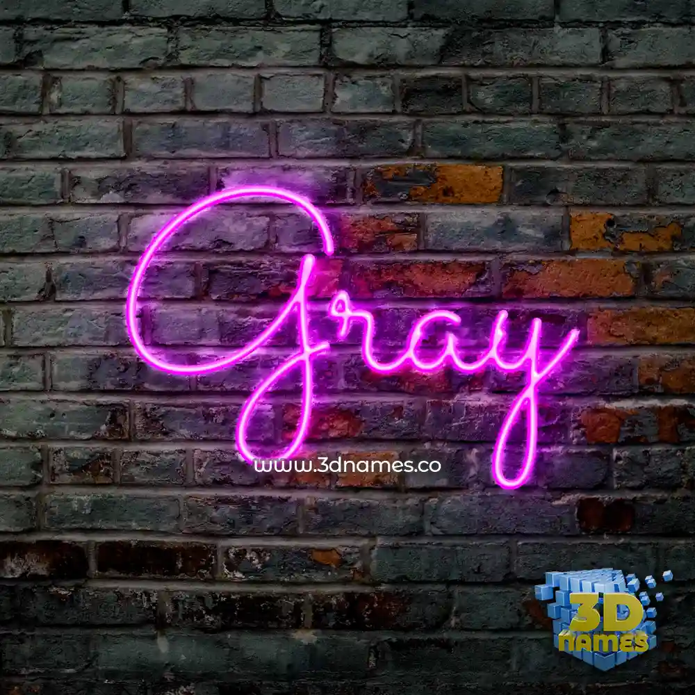 gray in Pink Neon style - 3D name wallpaper