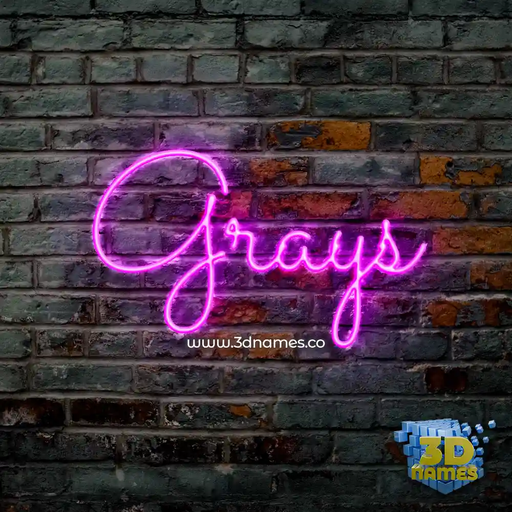 grays in Pink Neon style - 3D name wallpaper