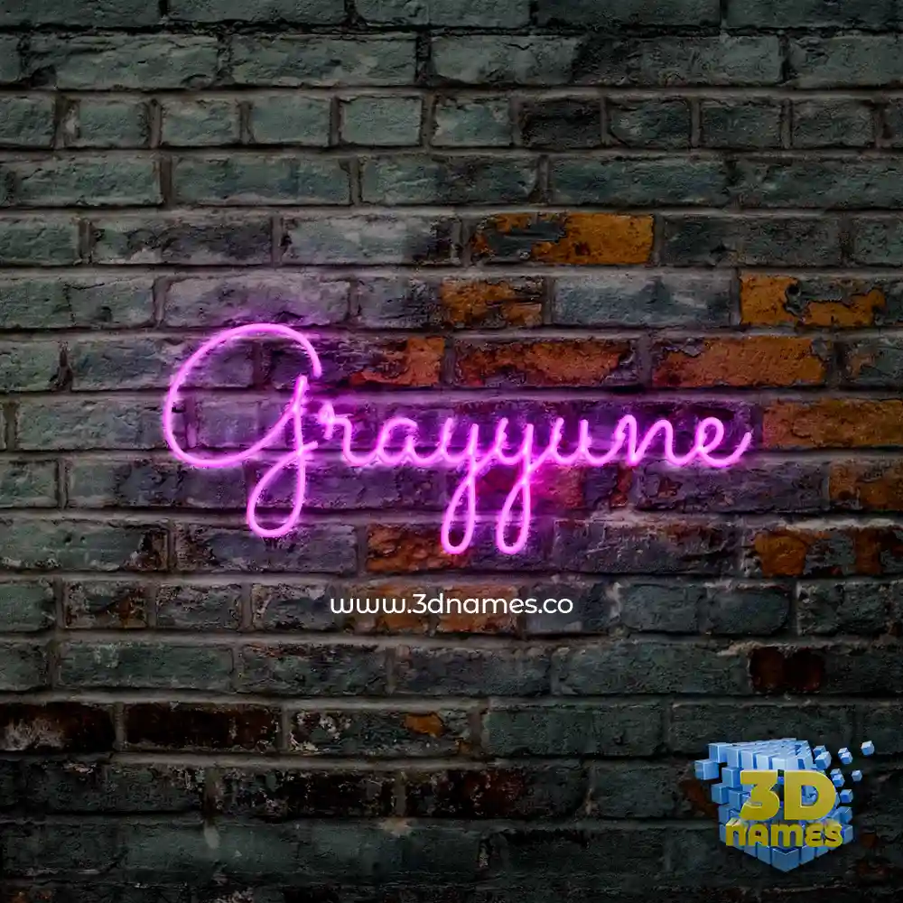 grayyune in Pink Neon style - 3D name wallpaper