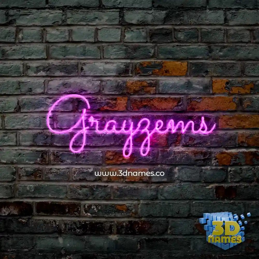 grayzems in Pink Neon style - 3D name wallpaper