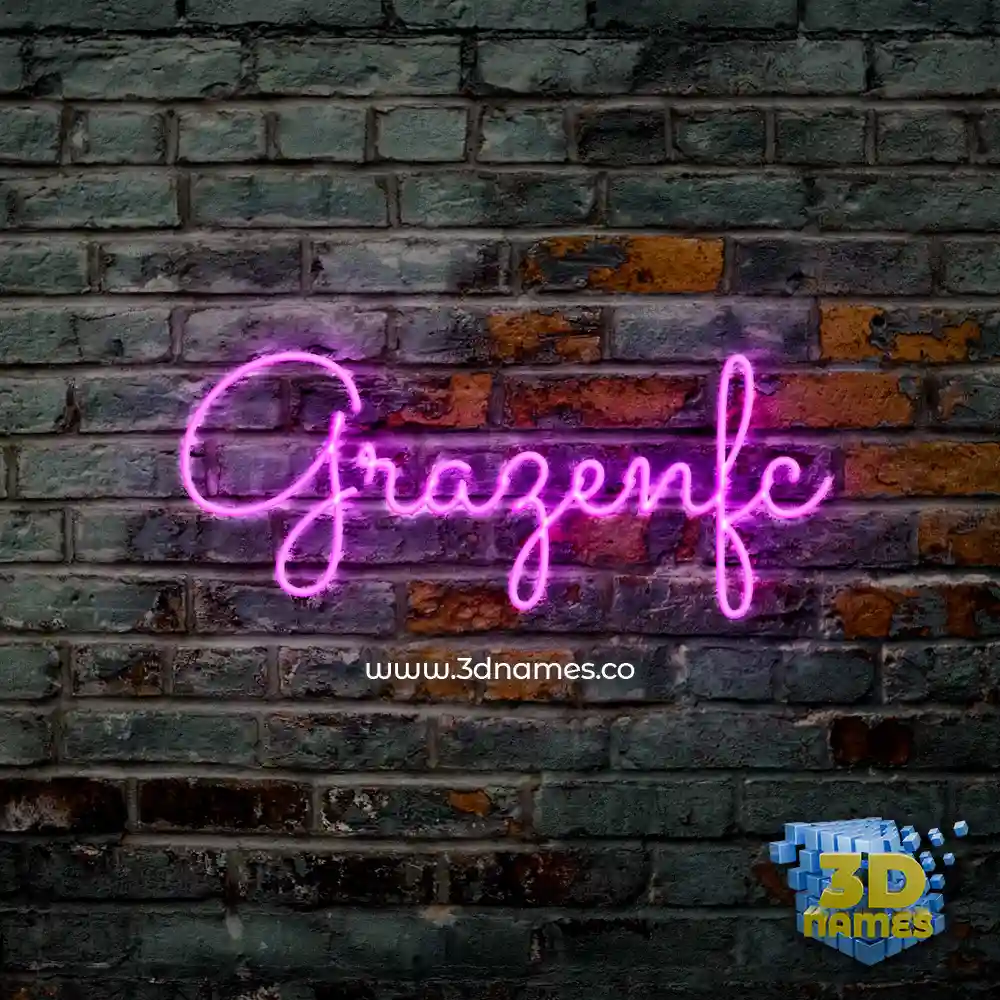grazenfc in Pink Neon style - 3D name wallpaper