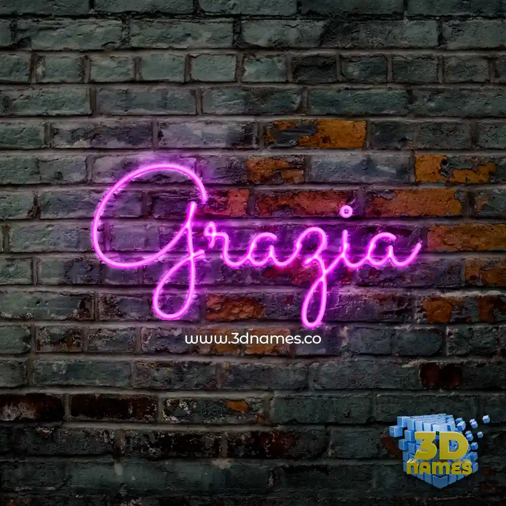 grazia in Pink Neon style - 3D name wallpaper