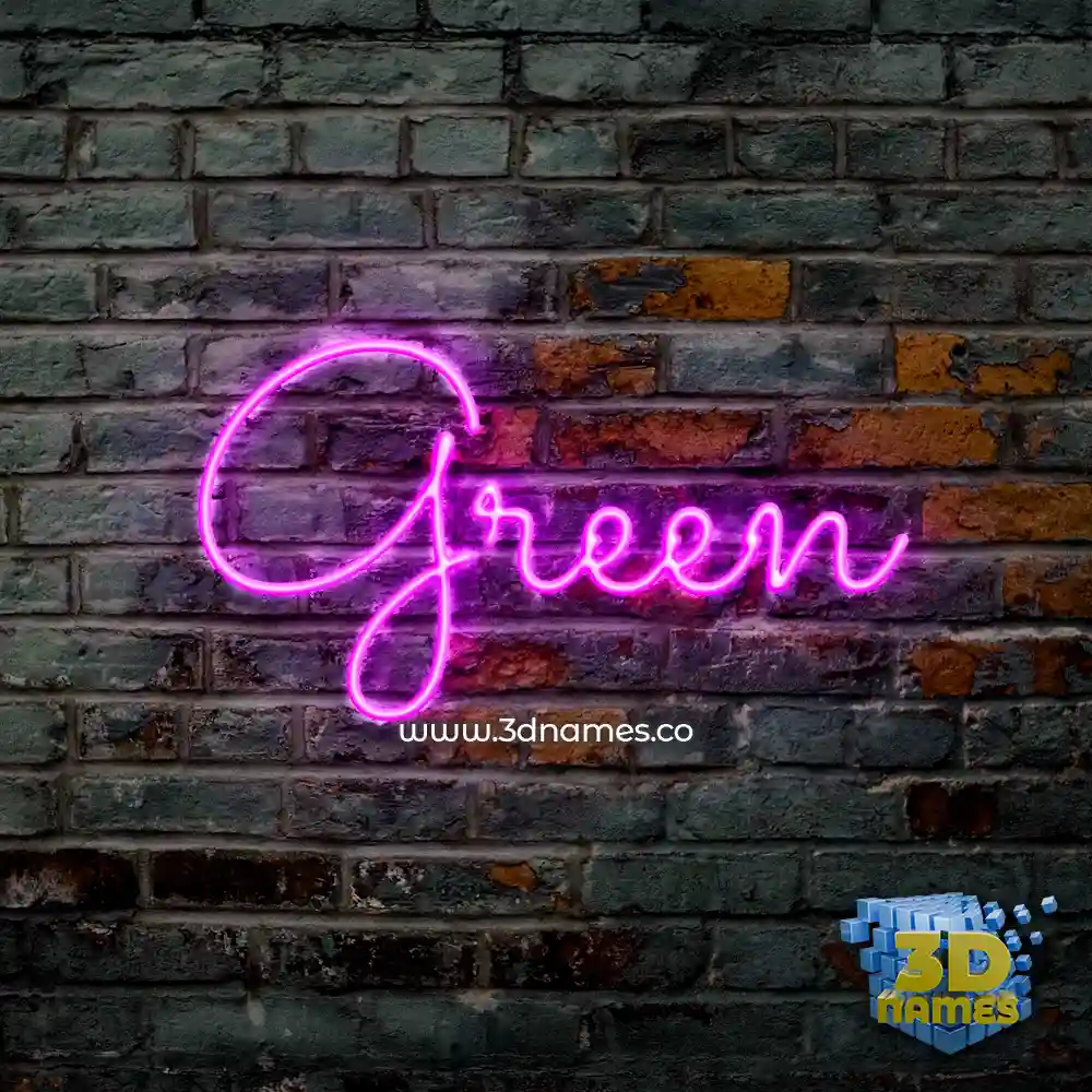 green in Pink Neon style - 3D name wallpaper