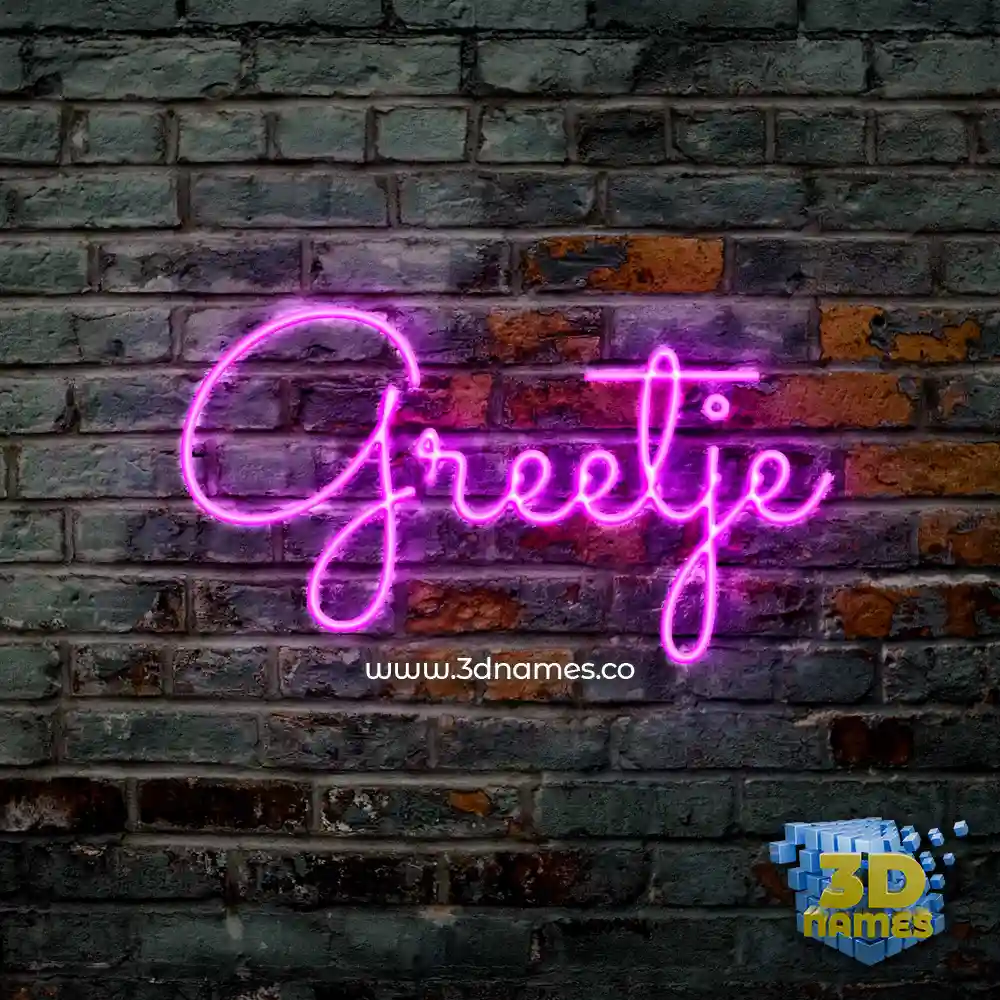 greetje in Pink Neon style - 3D name wallpaper