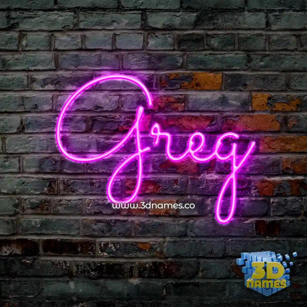 greg in Pink Neon style - 3D name wallpaper