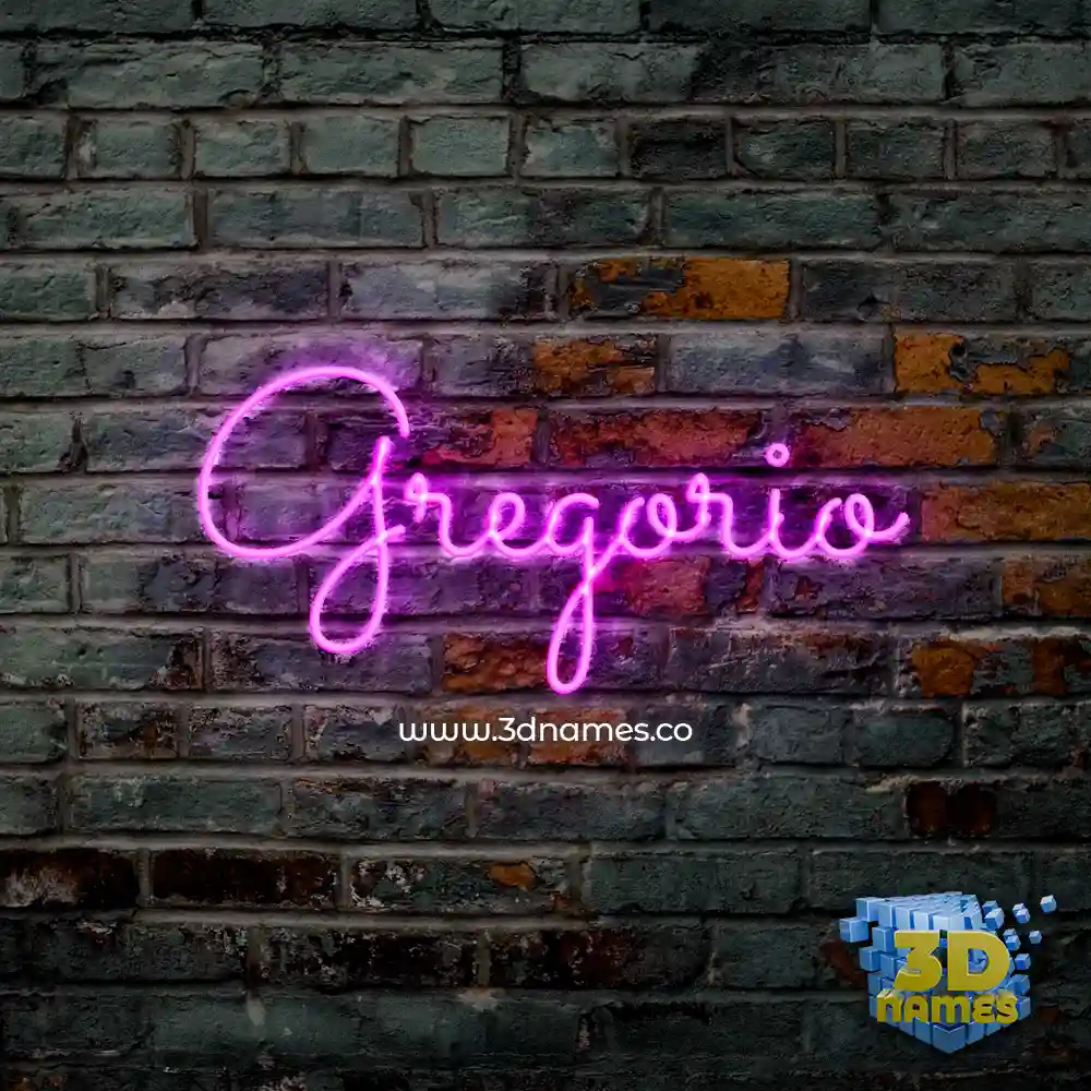 gregorio in Pink Neon style - 3D name wallpaper
