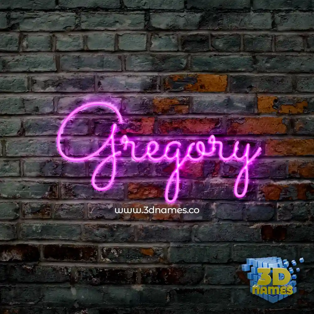 gregory in Pink Neon style - 3D name wallpaper