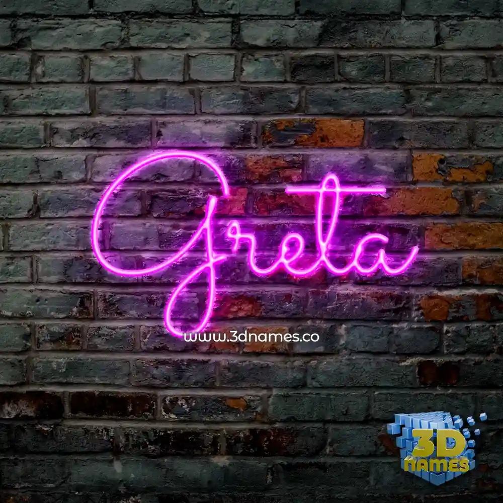 greta in Pink Neon style - 3D name wallpaper
