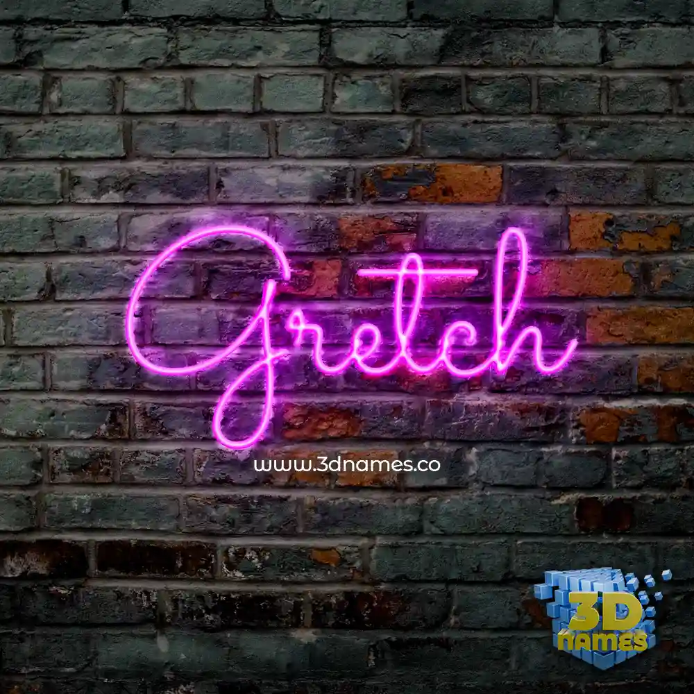 gretch in Pink Neon style - 3D name wallpaper