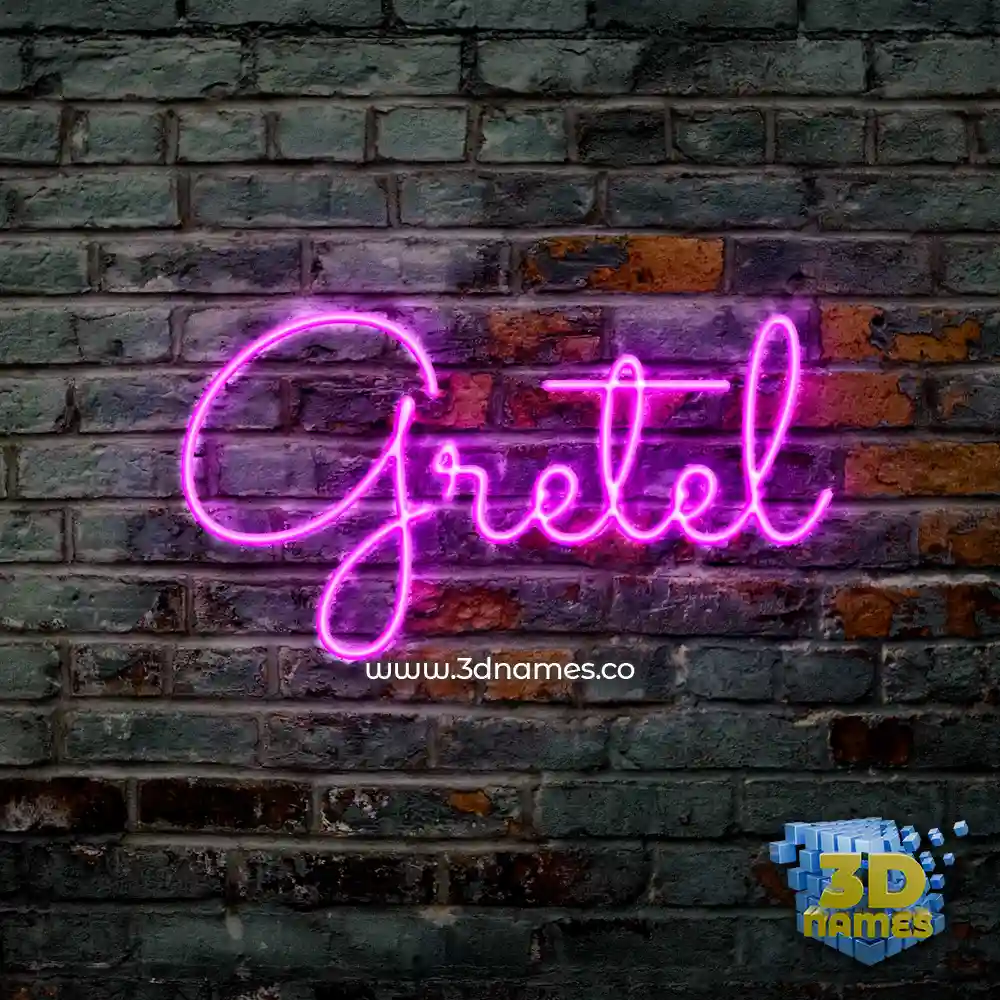 gretel in Pink Neon style - 3D name wallpaper