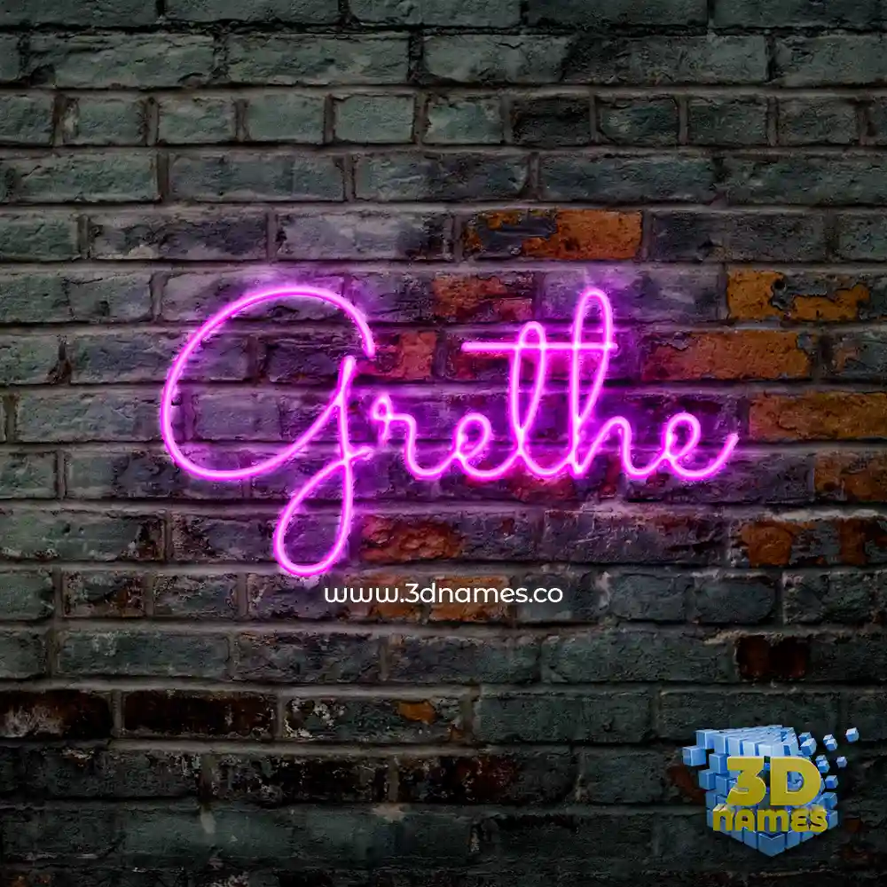 grethe in Pink Neon style - 3D name wallpaper