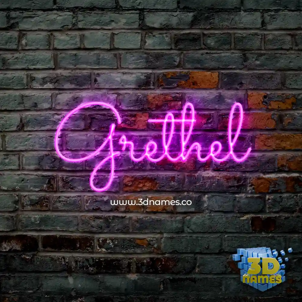 grethel in Pink Neon style - 3D name wallpaper