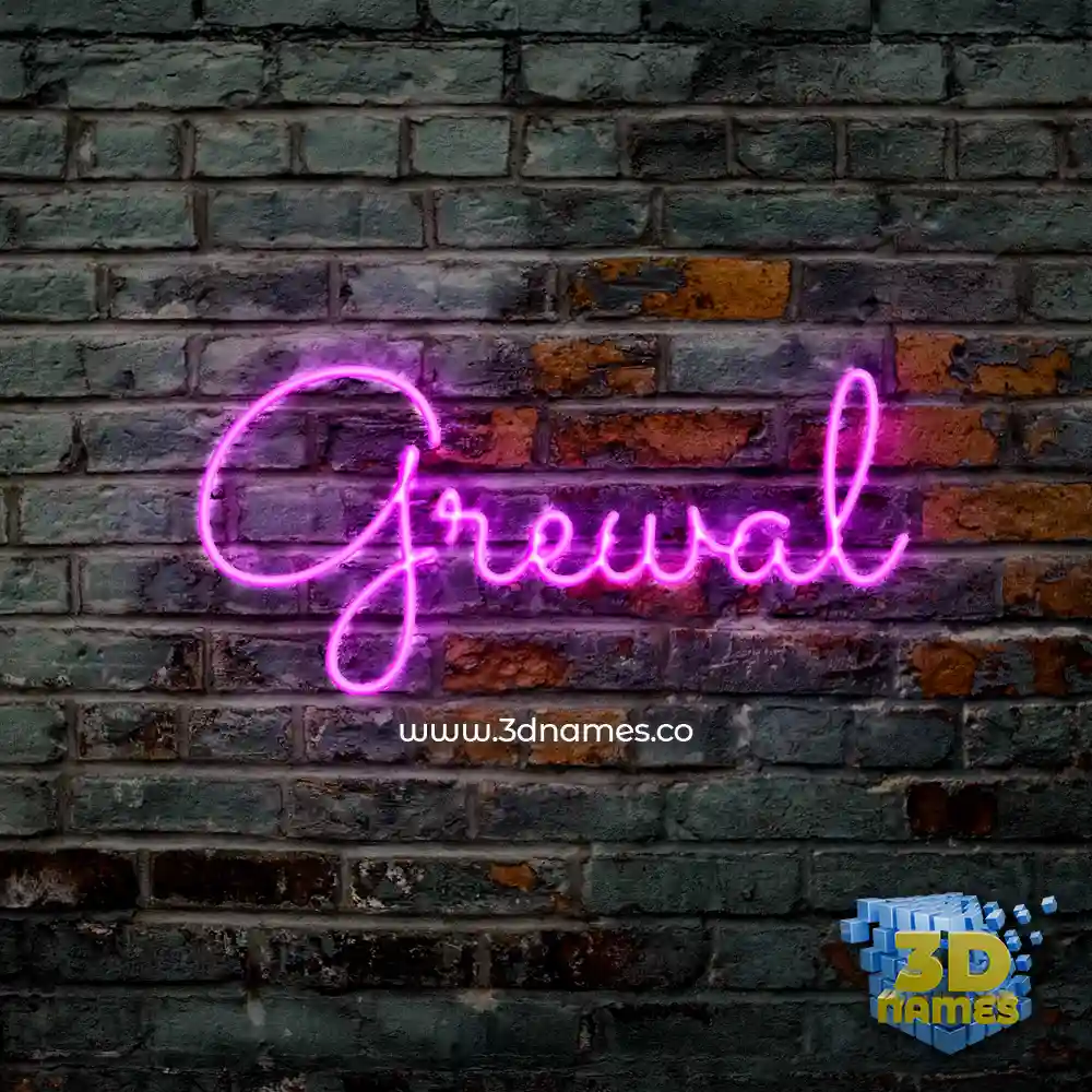 grewal in Pink Neon style - 3D name wallpaper