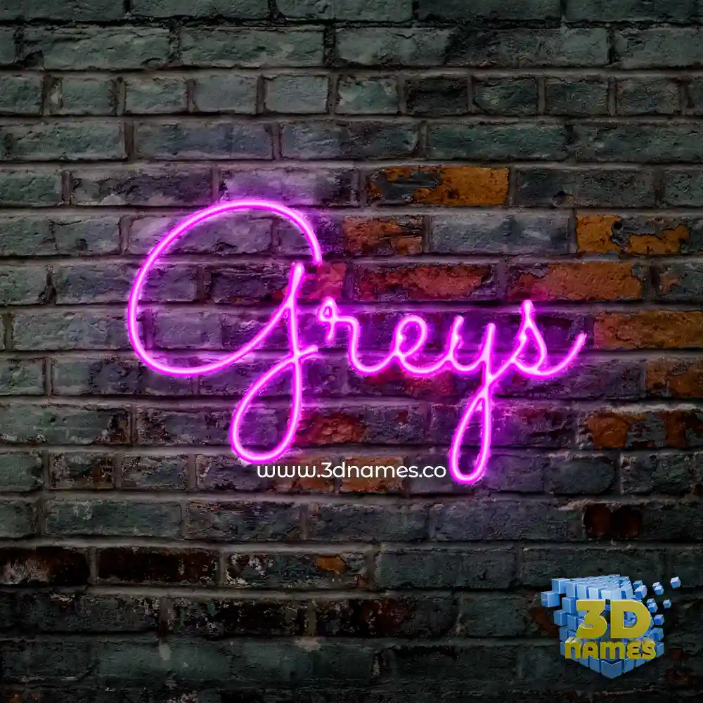 greys in Pink Neon style - 3D name wallpaper