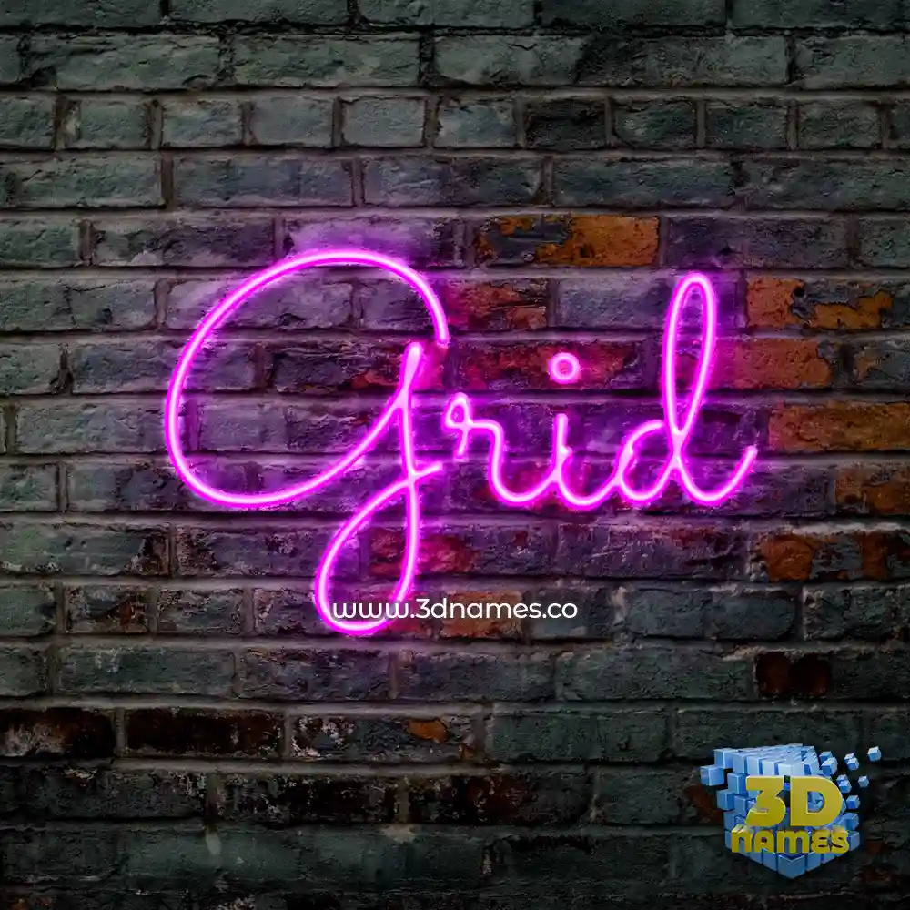 grid in Pink Neon style - 3D name wallpaper
