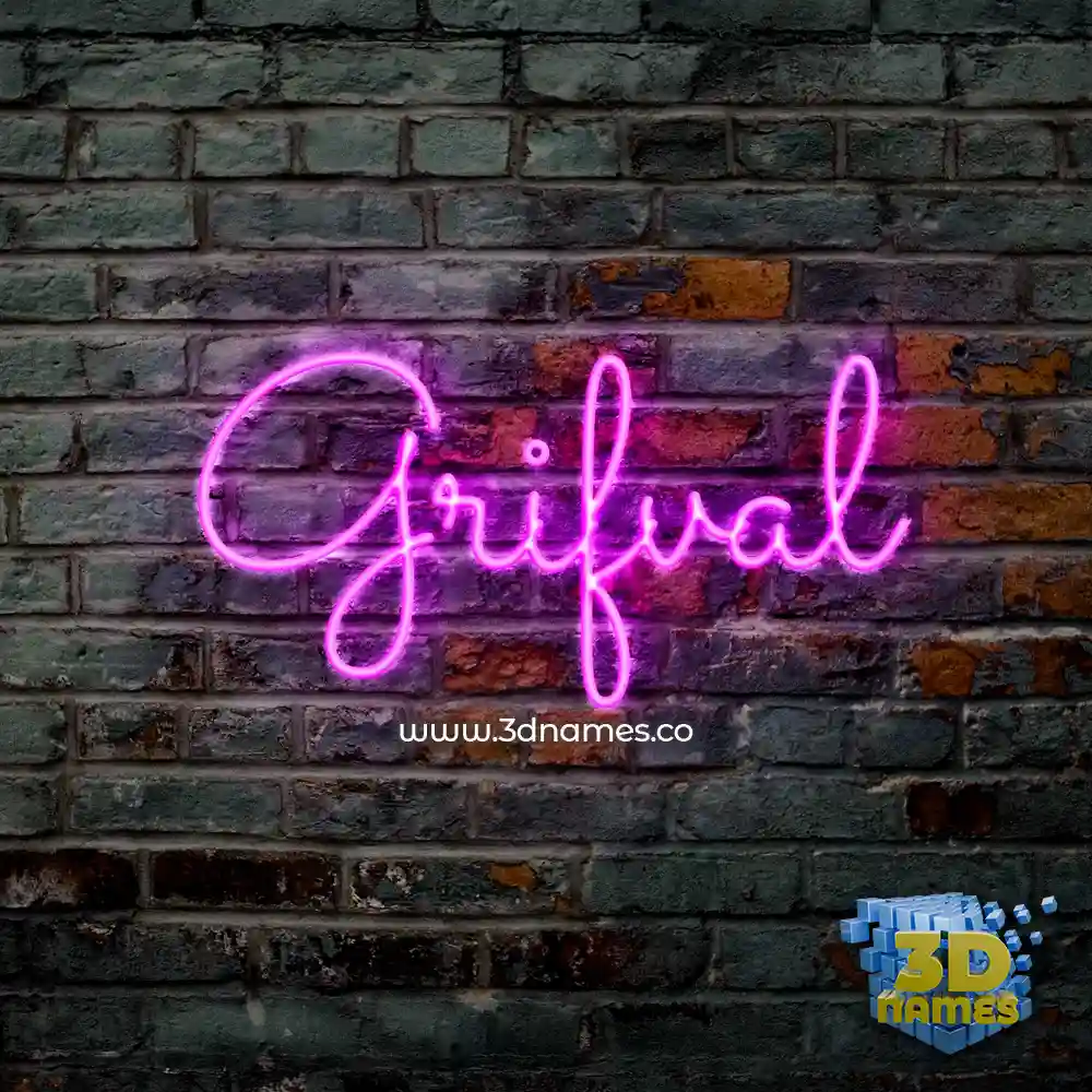 grifval in Pink Neon style - 3D name wallpaper