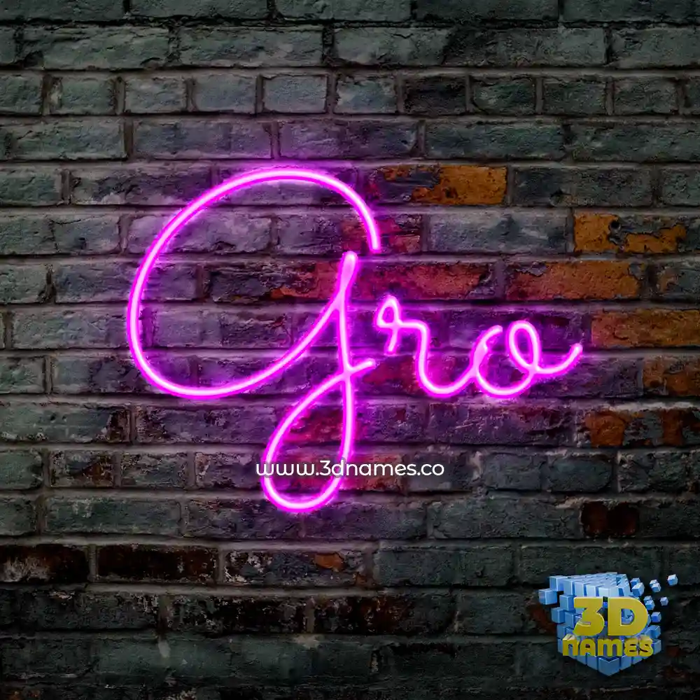 gro in Pink Neon style - 3D name wallpaper